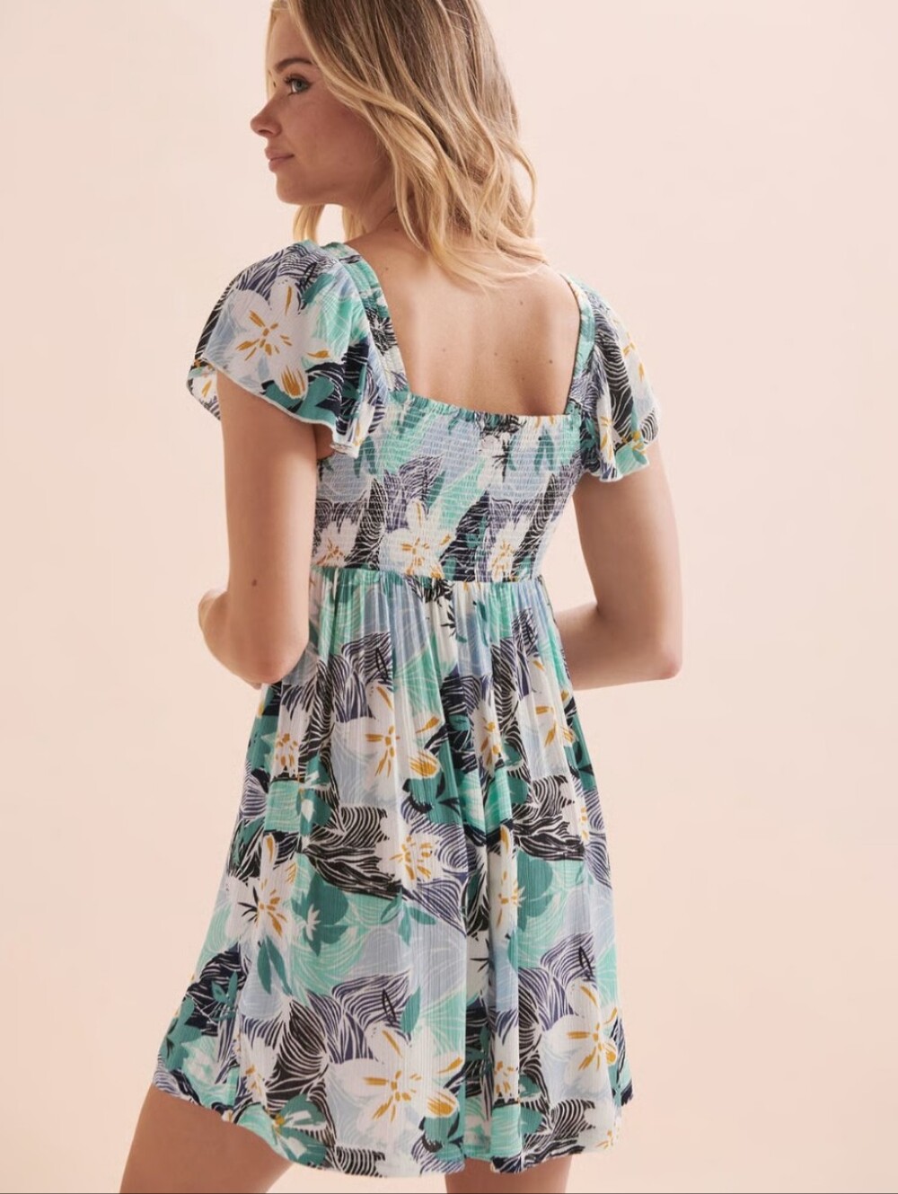 Roxy Ocean View Mini Dress Size Small Tropical Print - Picture 2 of 13